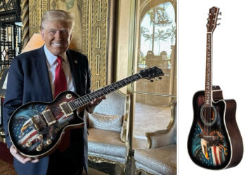 Trump unveils limited edition 'American Eagle' acoustic and electric guitars