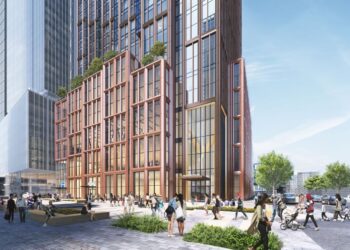 Artist's rendering for planned 72-story skyscraper apartment tower at 418 Eleventh Ave. in the Hudson Yards District.