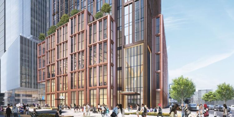 Artist's rendering for planned 72-story skyscraper apartment tower at 418 Eleventh Ave. in the Hudson Yards District.