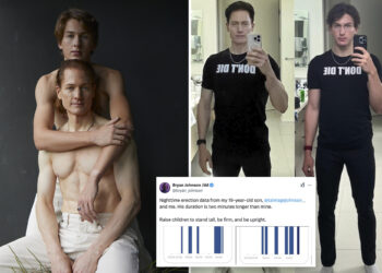 Bryan Johnson slammed for posting son's erection data