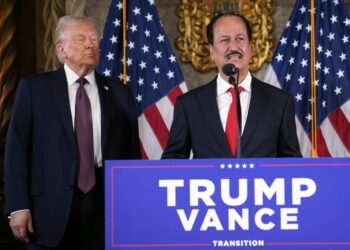 President-elect Donald Trump and Hussain Sajwani on Tuesday.