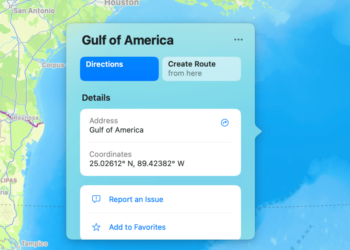 Apple Maps now shows the Gulf of America