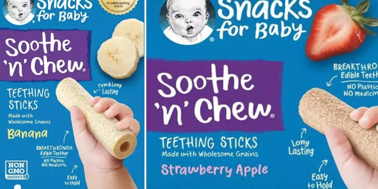 Gerber teething products recalled over 'potential choking hazard for babies'