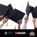 A group of hands holding graduation caps celebrating McDonald's 2024-2025 scholarship applications