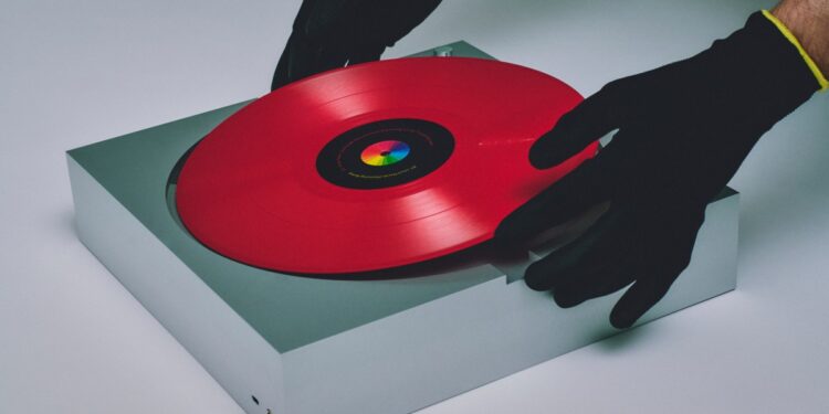 The armless PP-1 turntable is made from a solid block of aluminum