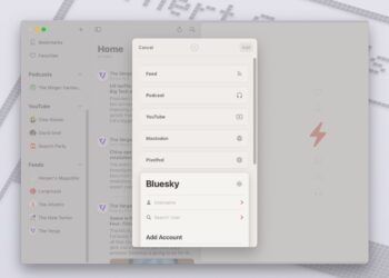 A screenshot of the Reeder app, showing how to add feeds.