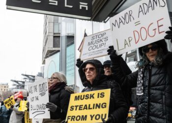 ‘TeslaTakeover’ protests are small, but numerous