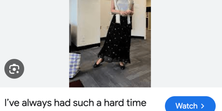 A screenshot of an Instagram post by McLaurine Pinover. She is in her OPM office modeling clothing.