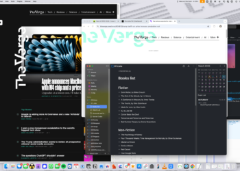 The desktop screen of a Mac Mini, with several apps open.
