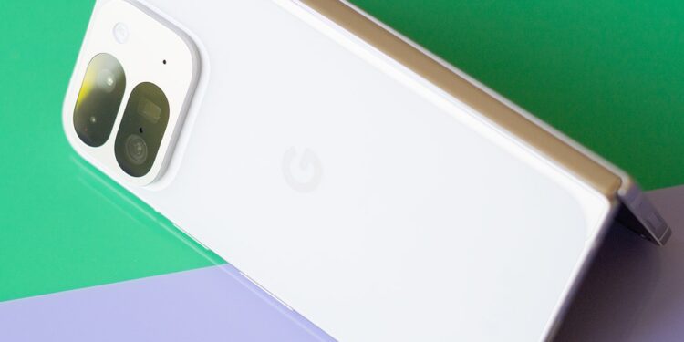 Pixel 9 Pro Fold in porcelain.