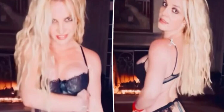 Britney Spears, 43, shocks fans in red thong, black negligee