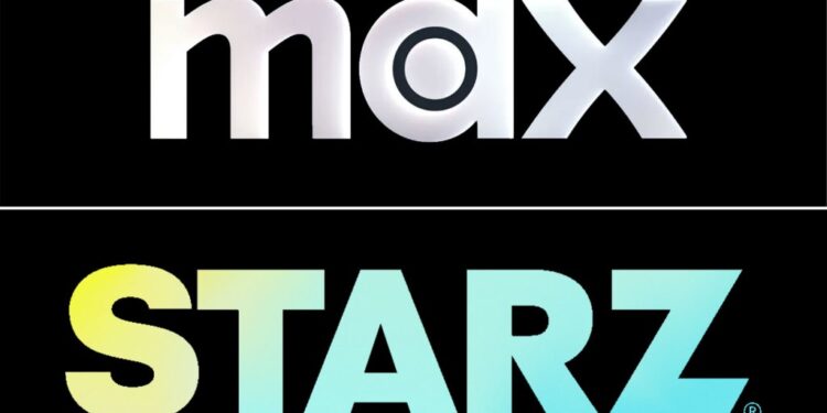 Close-up view of the Max Starz logo
