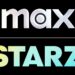 Close-up view of the Max Starz logo