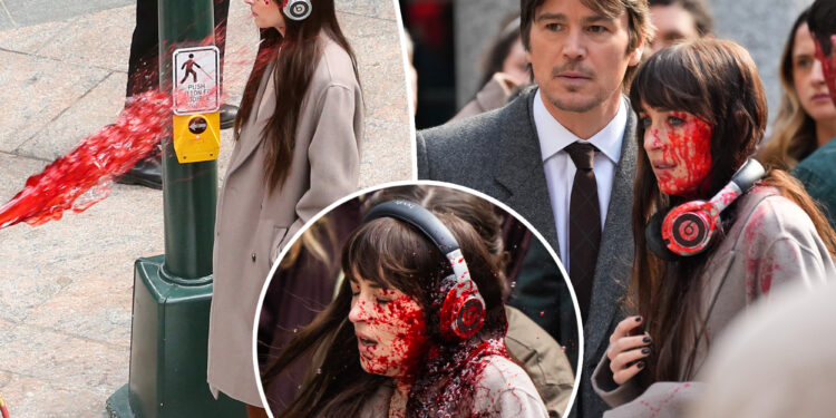 Dakota Johnson, Josh Hartnett film ‘Verity’ in bloody NYC set photos