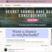Homepage of Goodreads with an ad on top reading “Secret Shames have deadly consequences” and below that “Want a chance to win free books?” with a currently reading book on the left and a clothing ad on the right.
