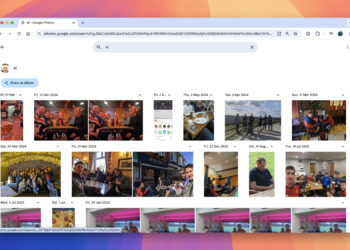 Google Photos page showing a group of thumbnails of photos.