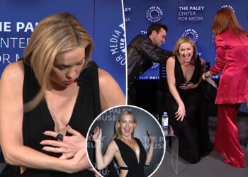 Kate Hudson suffers wardrobe malfunction while promoting new Netflix show