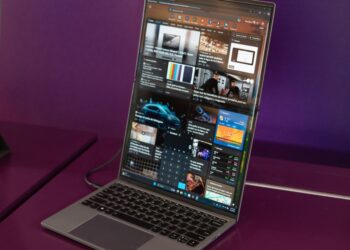Lenovo’s ThinkBook Flip puts an extra-tall folding display on a laptop