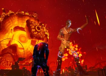 A screenshot of Travis Scott in Fortnite.