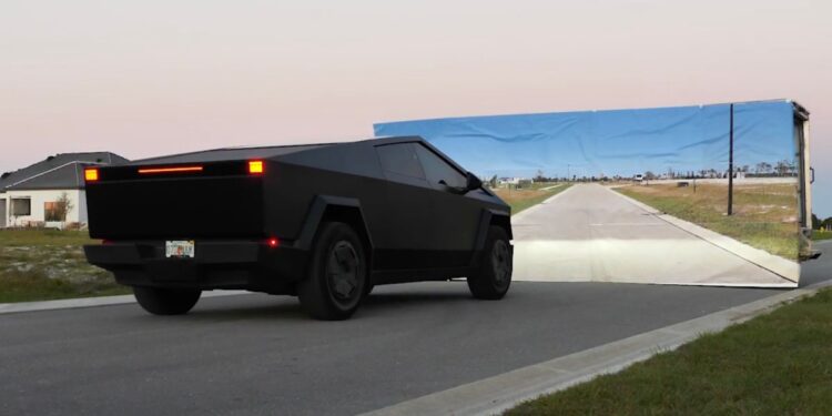 People keep putting fake walls in front of Teslas