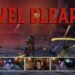 A group of video game character dancing in a spray of blood in a dungeon. Across the top of the screen the words “level cleared” are written in bold red letters. Across the bottom of the screen are five boxes depicting people on a group video call.