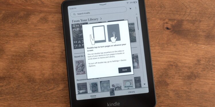 Some Kindles now let you double-tap anywhere to turn the page