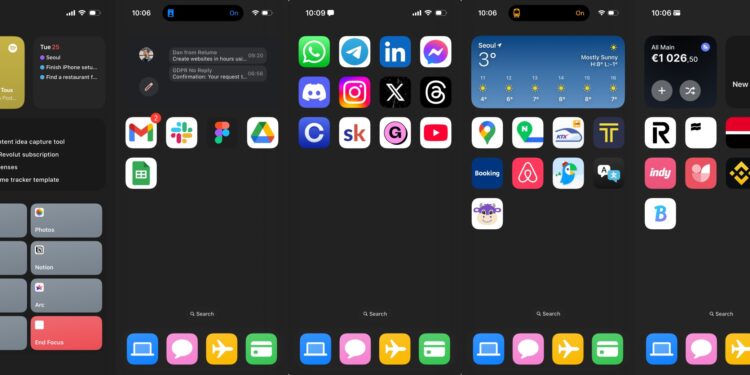 Five different homescreens from a single phone.