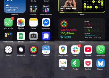 Two screenshots of an iPhone homescreen