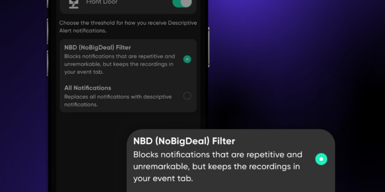The NBD Filter can be turned on in the Wyze app.
