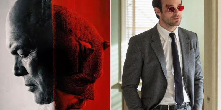 Charlie Cox, portrayed as Daredevil, in a suit and tie