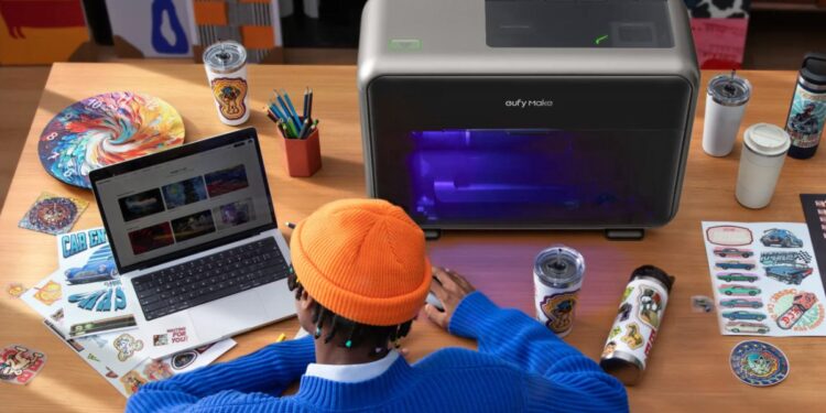 Anker’s new UV Printer E1 can create fake wood and paint textures.