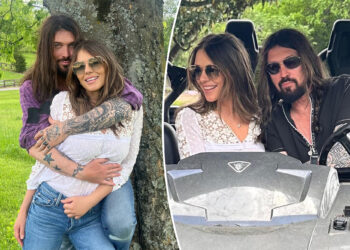 Elizabeth Hurley cozies up to Billy Ray Cyrus on 'Tennessee weekend' after debuting romance