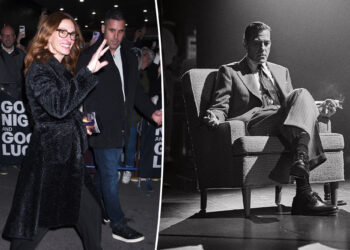 Julia Roberts supports George Clooney at 'Good Night, and Good Luck'