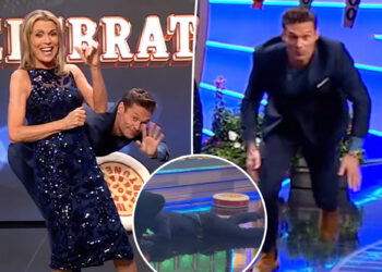 Ryan Seacrest falls down on 'Wheel of Fortune' stage during filming