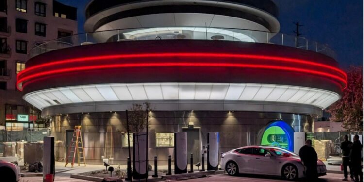 Tesla is making progress on its 1950s diner and drive-in