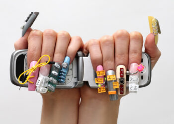Image of nails with electronic components