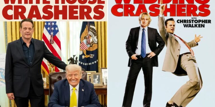 Trump, Vince Vaughn recreate ‘Wedding Crashers’ photo during White House visit