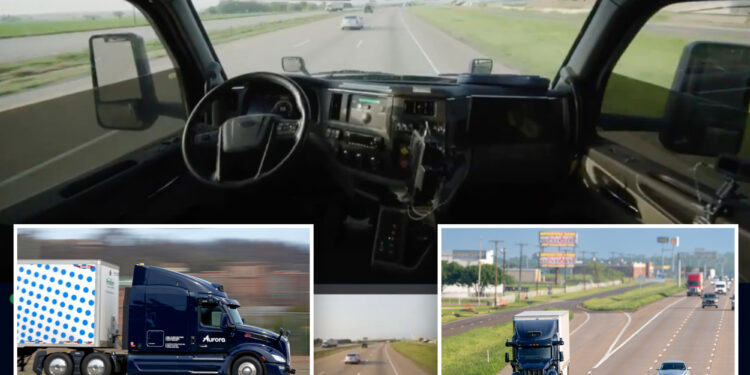 Aurora driverless trucks have logged 1,200 miles in Texas