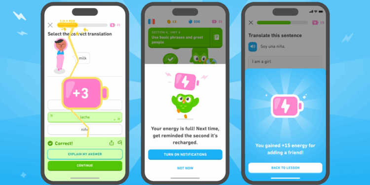 Duolingo is replacing hearts with energy