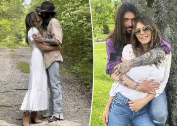 Elizabeth Hurley, Billy Ray Cyrus share steamy kiss as romance heats up