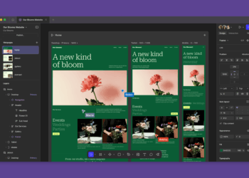 A screenshot of Figma Sites showing a prototype website.