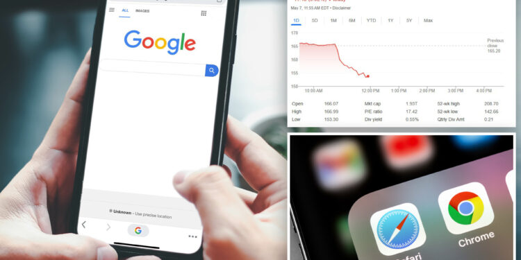 Google stock drops 9% after Apple says it could ditch search engine