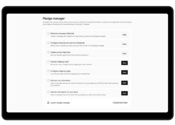 A screenshot of Kickstarter’s Pledge Manager tool.