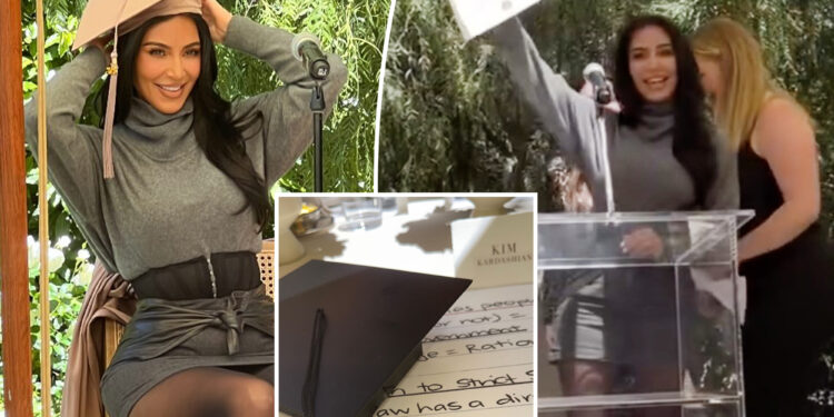 Kim Kardashian graduates law school after 6 years in surprise backyard commencement ceremony