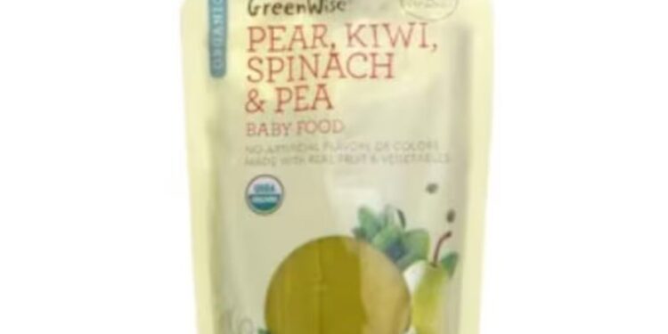 Publix has issued a voluntary recall of its GreenWise Pear, Kiwi, Spinach & Pea Baby Food.