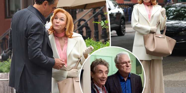 Redhead Renee Zellweger, Bobby Cannavale film 'Only Murders in the Building' in Brooklyn