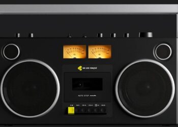 This modern cassette boombox will lure you in with glowing VU meters