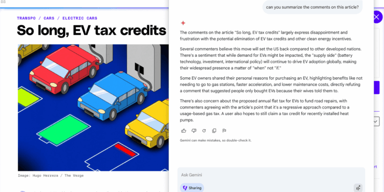 Trying out Gemini in Chrome leaves me wanting more