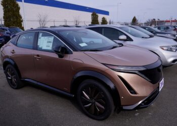 Electric cars on display