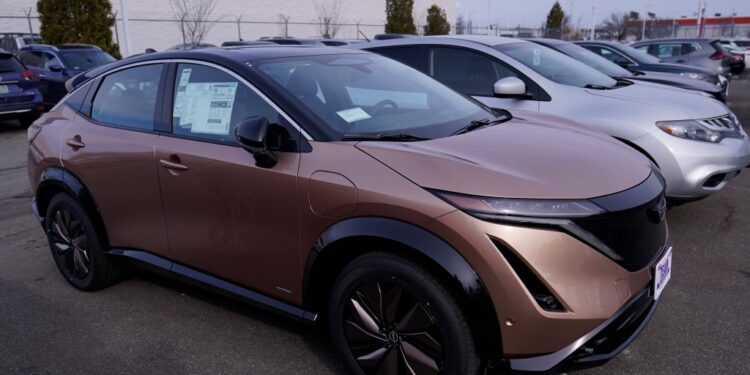 Electric cars on display